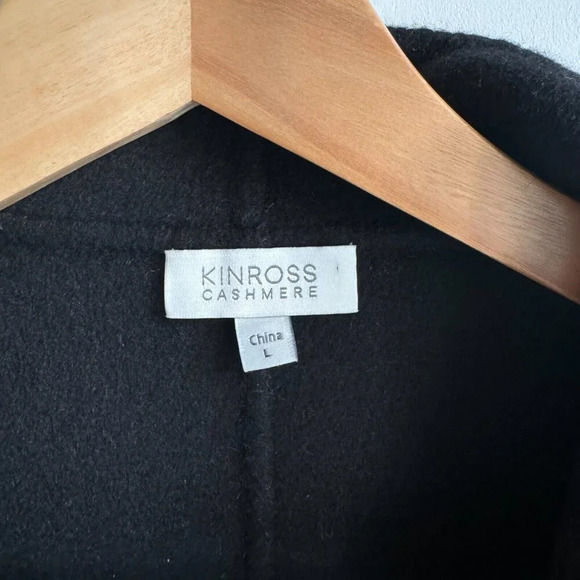 Kinross Cashmere Draoe Reversible Blue Black Jacket L - Picture 6 of 7
